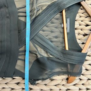 Banana Republic midi dress with sheer black overlay size 2